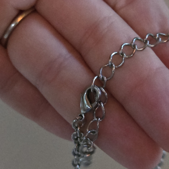 Silver Tone Bib Necklace Beads Chain Statement Layering - Picture 2 of 7